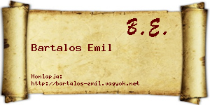 Bartalos Emil névjegykártya